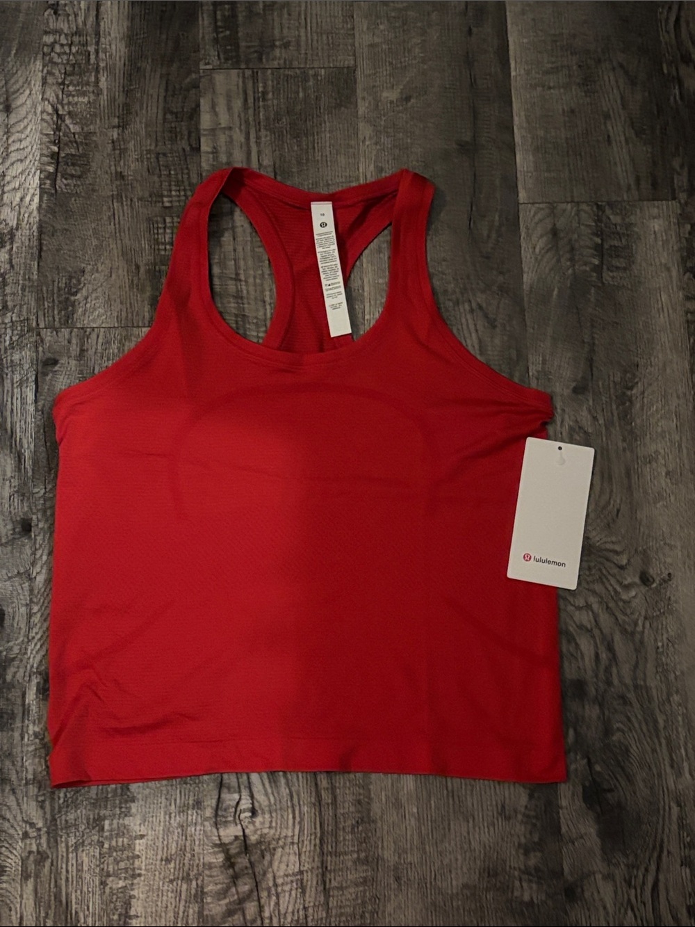 Lululemon Swiftly Tech Tank Top - Waist Length - Oxford Red - Size 10